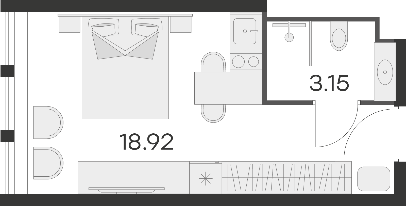 Студия 21 м2 в ЖК Апарт–отель GloraX Заневский корпус null этаж 6