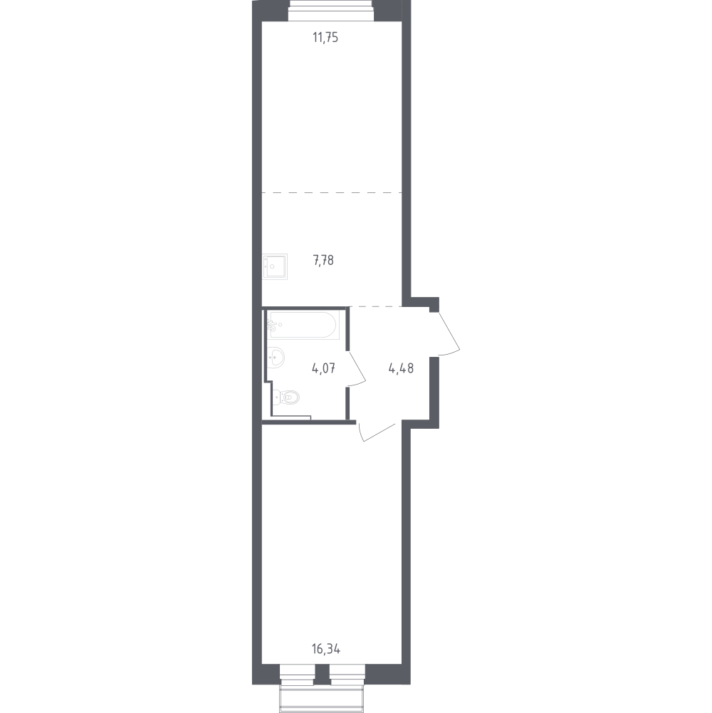 Студия 44 м2 в ЖК Рублёвский Квартал корпус null этаж 3