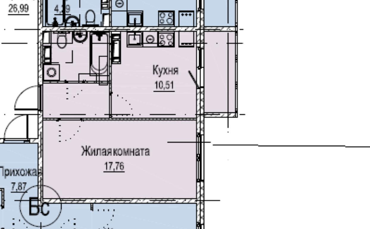 1-комнатная 40 м2 в ЖК undefined корпус null этаж 5