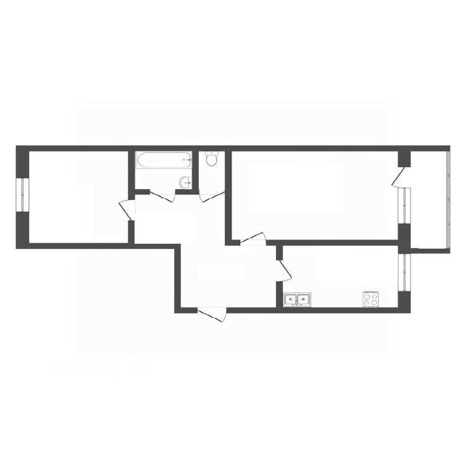 2-комнатная 52.1 м2 в ЖК undefined корпус null этаж 3