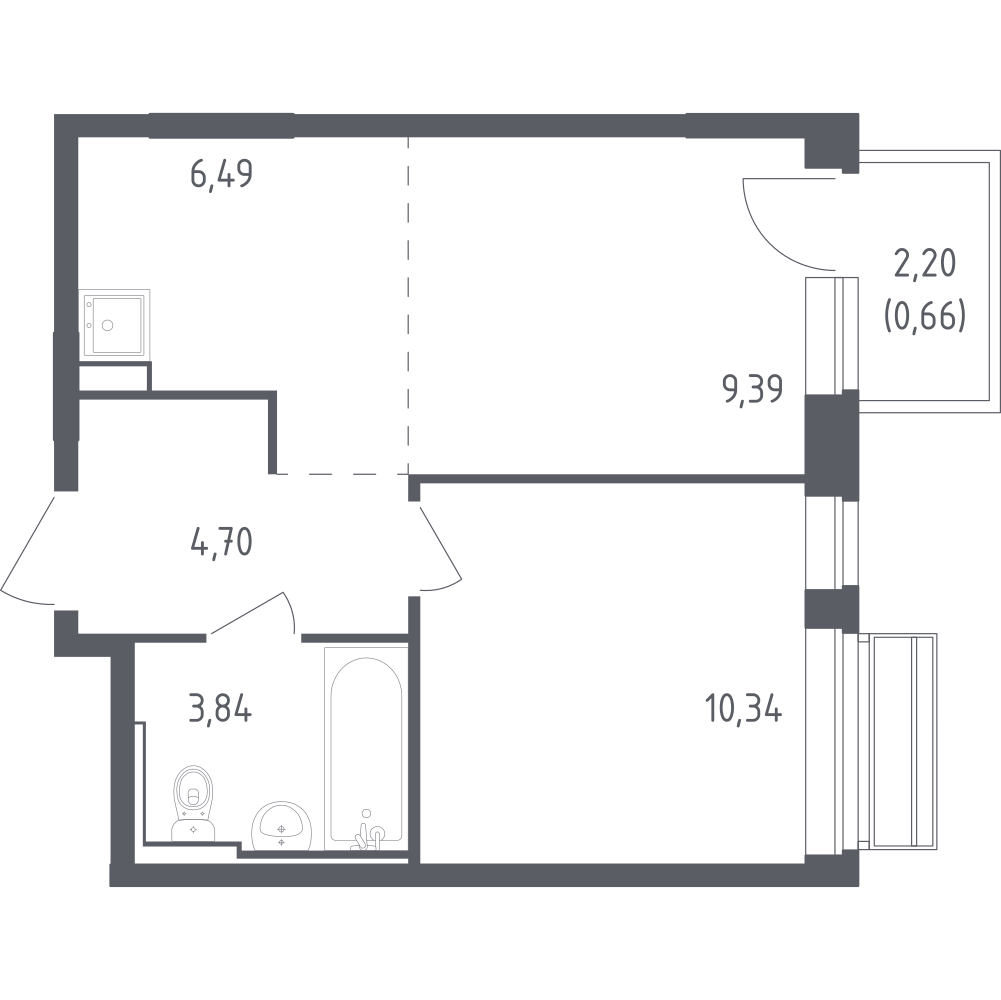 Студия 35 м2 в ЖК Рублёвский Квартал корпус null этаж 3