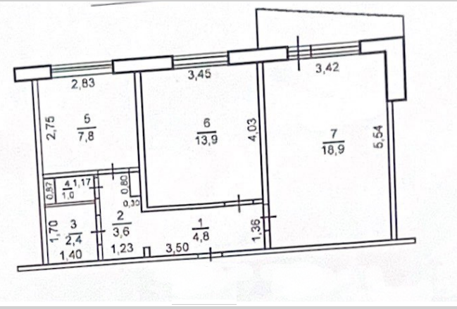 2-комнатная 52.4 м2 в ЖК undefined корпус null этаж 7