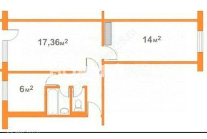 2-комнатная 43 м2 в ЖК undefined корпус null этаж 3