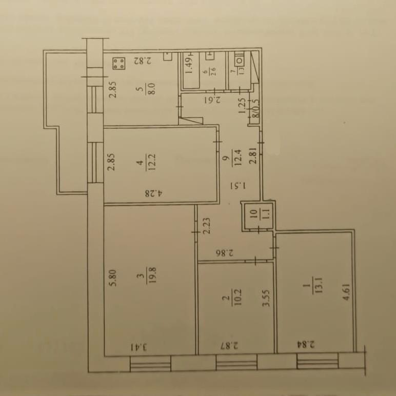 4-комнатная 81.2 м2 в ЖК undefined корпус null этаж 9