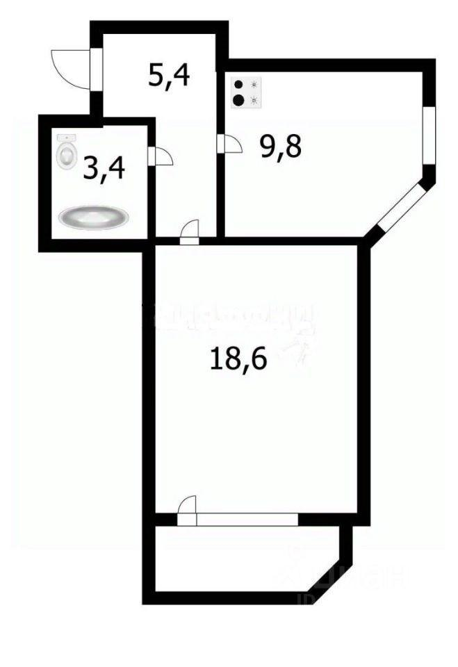 1-комнатная 37 м2 в ЖК undefined корпус null этаж 24