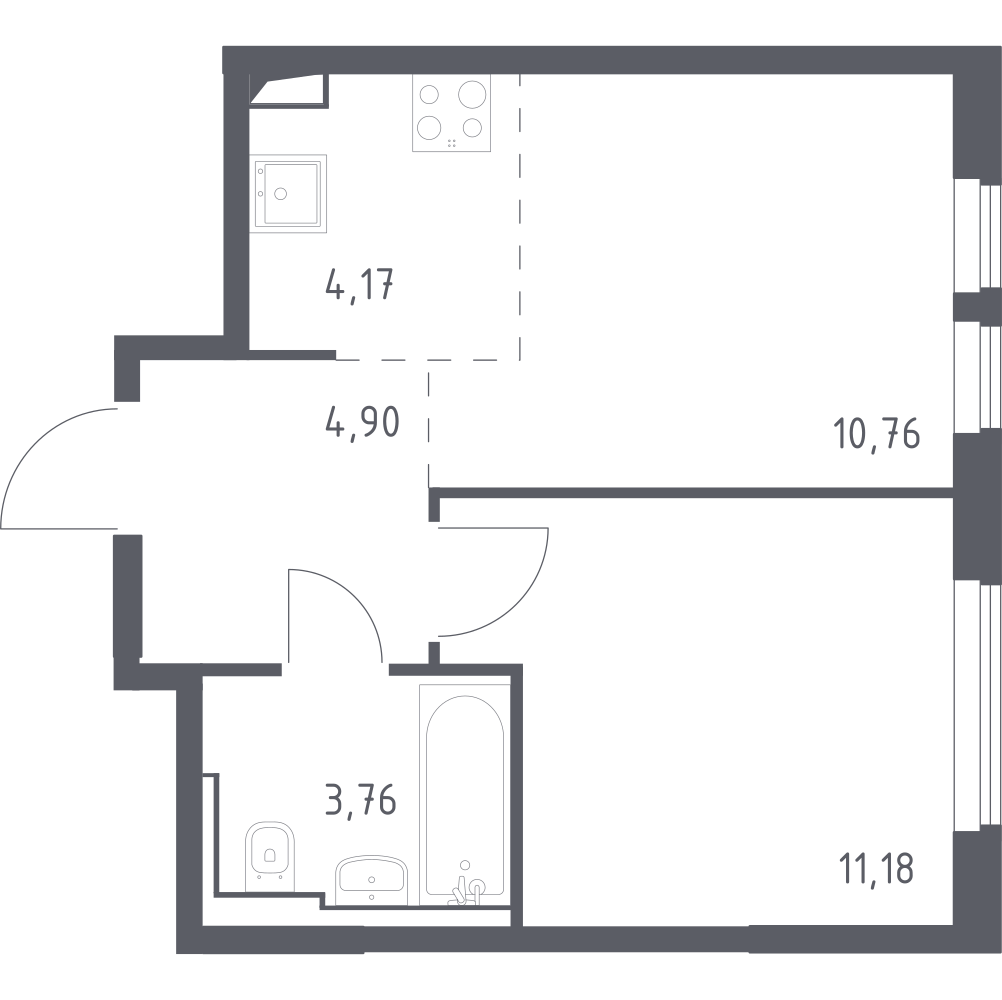 Студия 35 м2 в ЖК Остафьево корпус null этаж 5