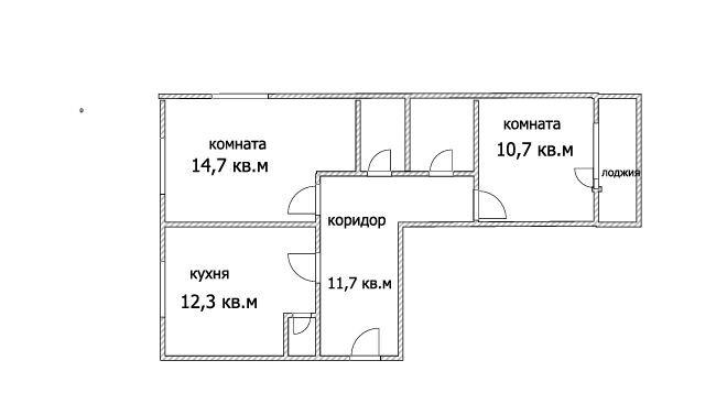 2-комнатная 54.3 м2 в ЖК undefined корпус null этаж 1