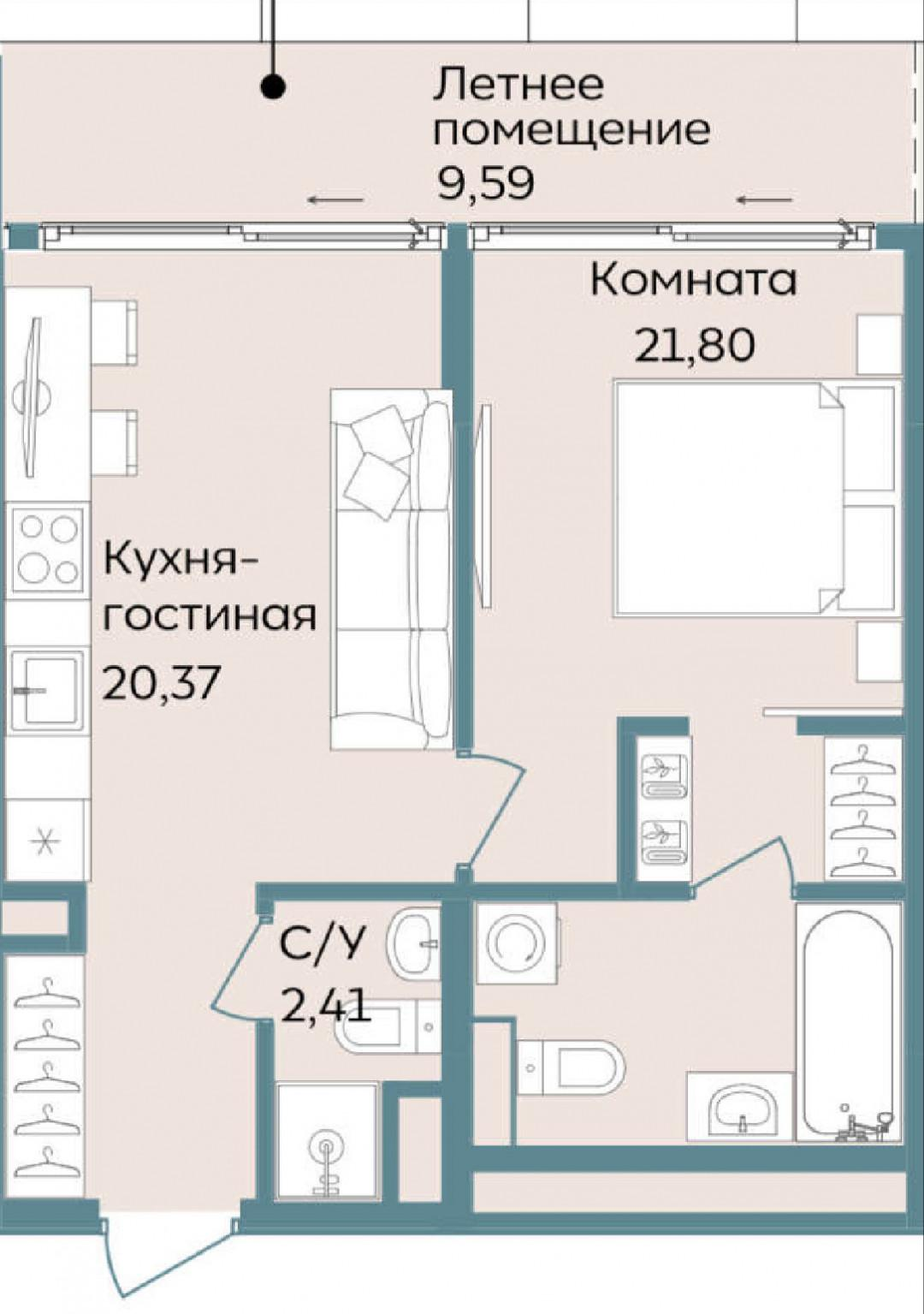 Студия 29.9 м2 в ЖК undefined корпус null этаж 4