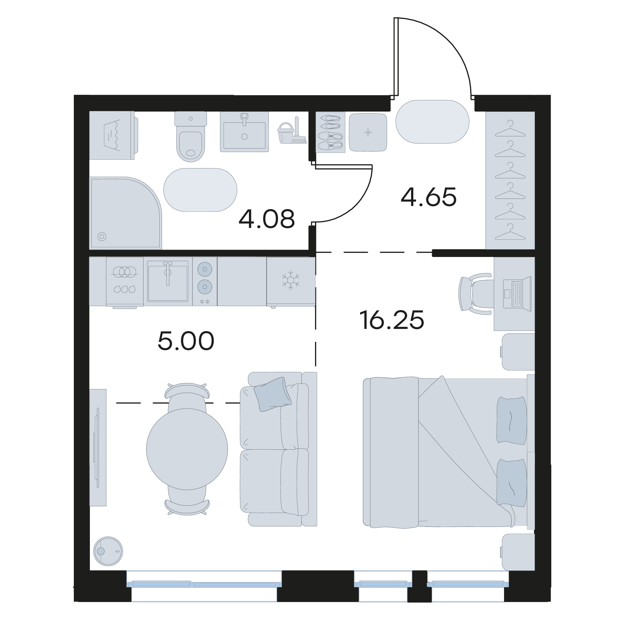 Студия 29 м2 в ЖК GloraX Октябрьский корпус null этаж 4