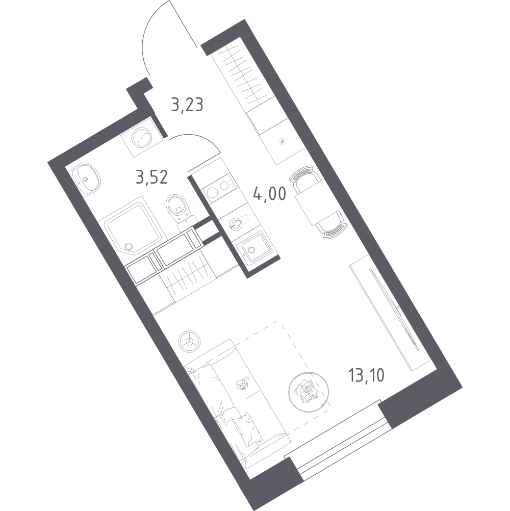Студия 23 м2 в ЖК Эко Бунино корпус null этаж 3
