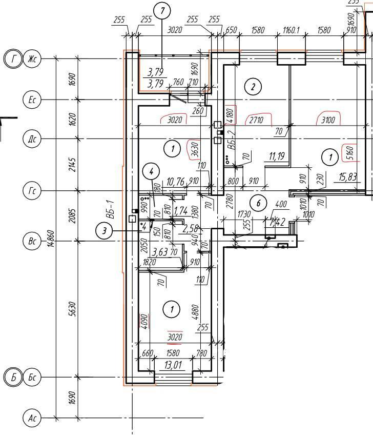 3-комнатная 70 м2 в ЖК undefined корпус null этаж 12