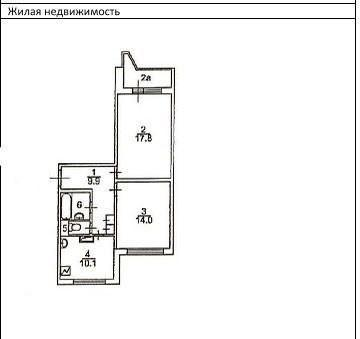 2-комнатная 55.8 м2 в ЖК undefined корпус null этаж 6