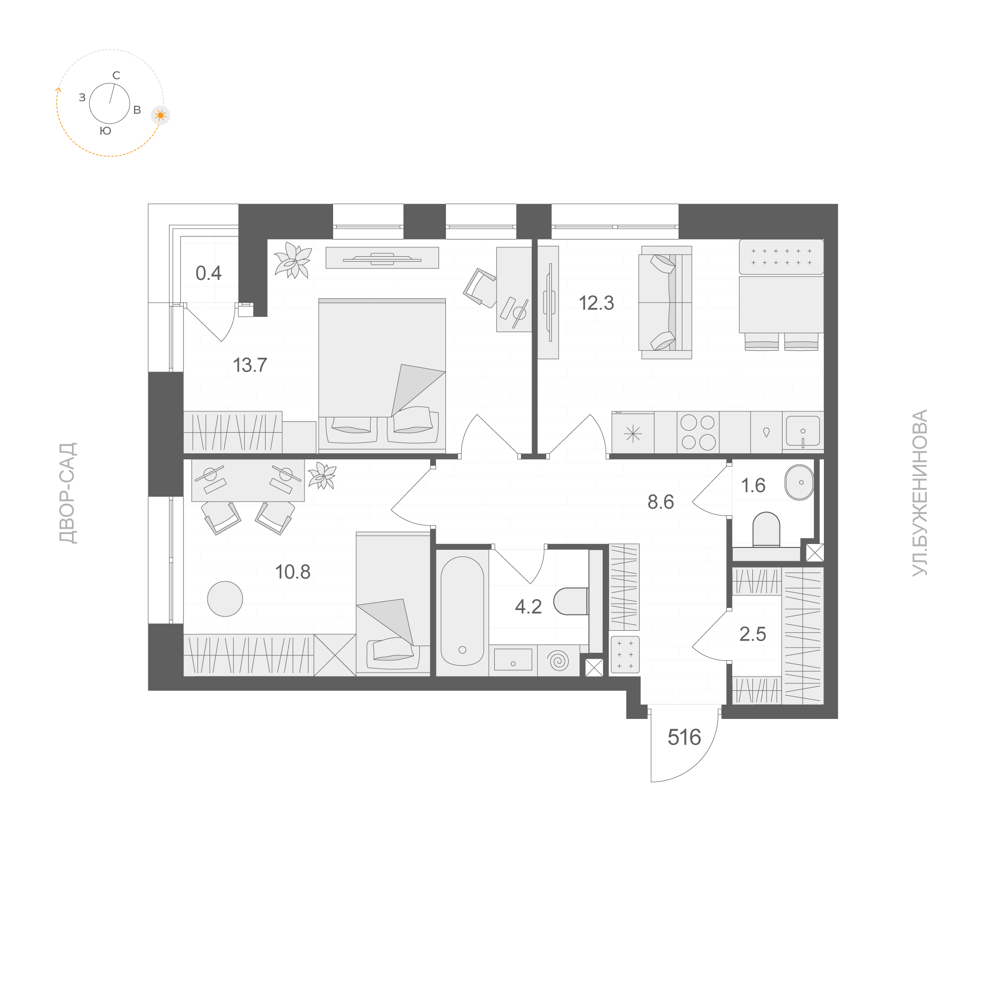 Студия 53 м2 в ЖК Artel / Электрозаводская, 60 / Candles корпус null этаж 5