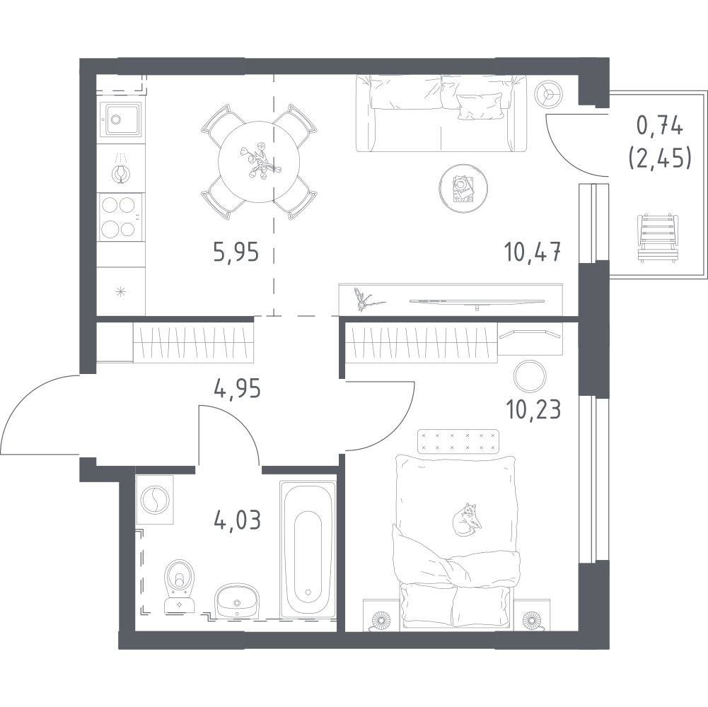 Студия 36 м2 в ЖК Урбан Мартен корпус null этаж 7