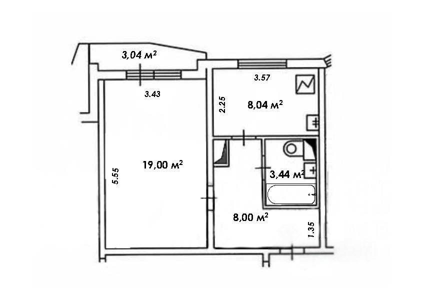 1-комнатная 38 м2 в ЖК undefined корпус null этаж 4