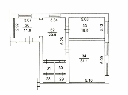 5-комнатная 88.5 м2 в ЖК undefined корпус null этаж 3