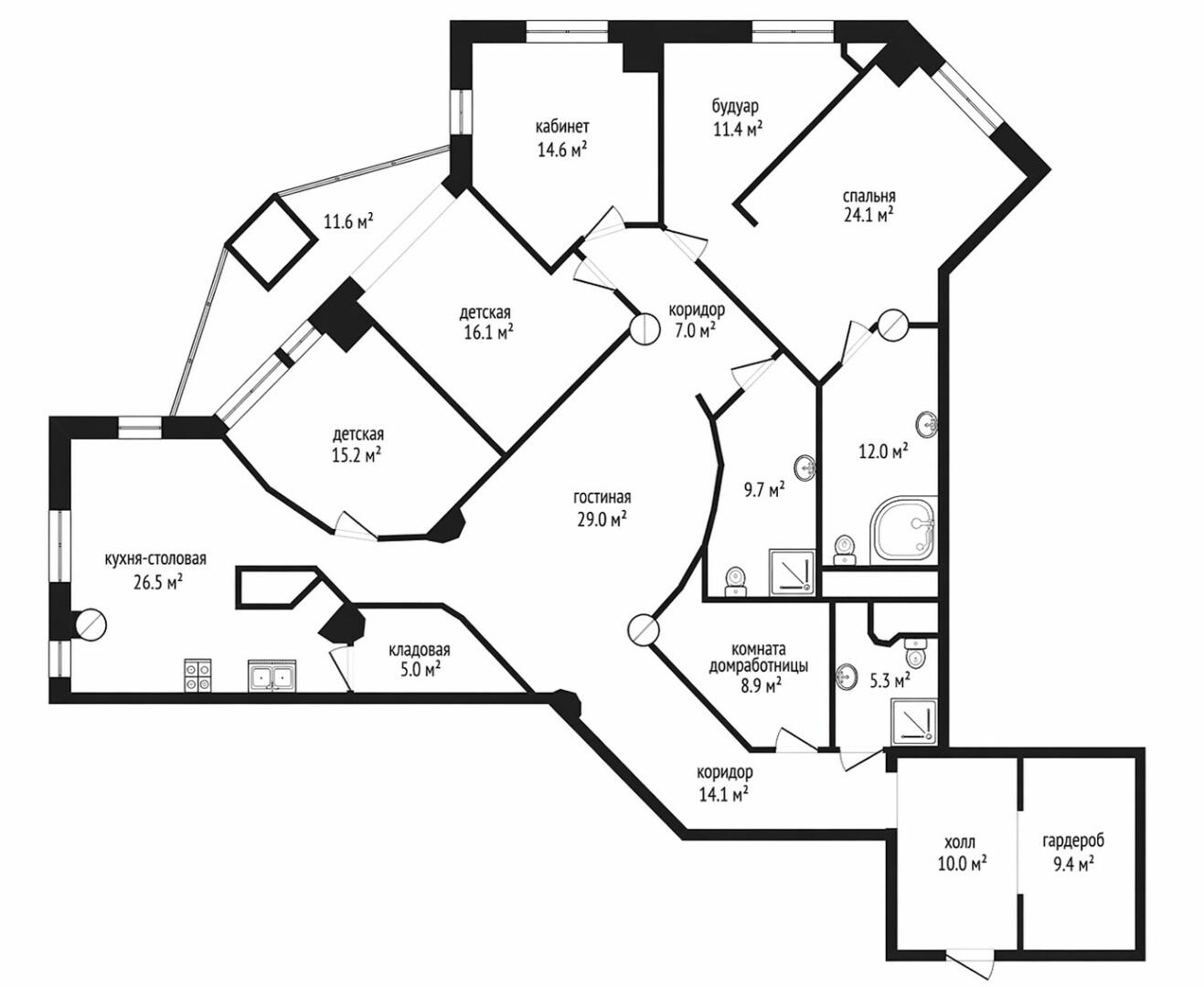 8-комнатная 236.2 м2 в ЖК undefined корпус null этаж 6
