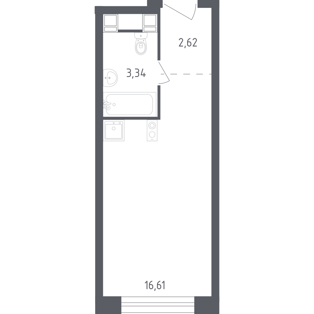 Студия 22 м2 в ЖК Пятницкое 58 корпус null этаж 12