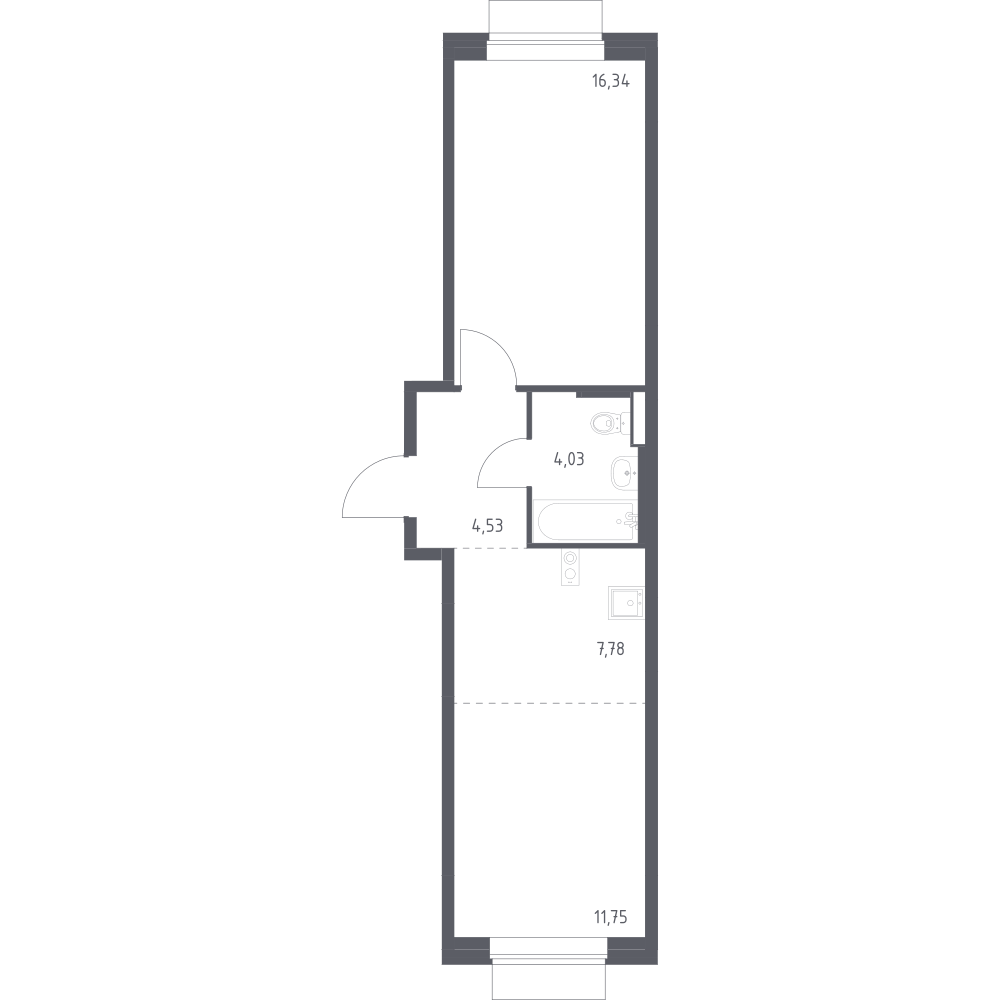Студия 43 м2 в ЖК Новое Внуково корпус null этаж 2