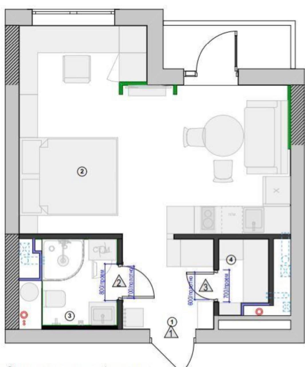 1-комнатная 32.5 м2 в ЖК undefined корпус null этаж 5