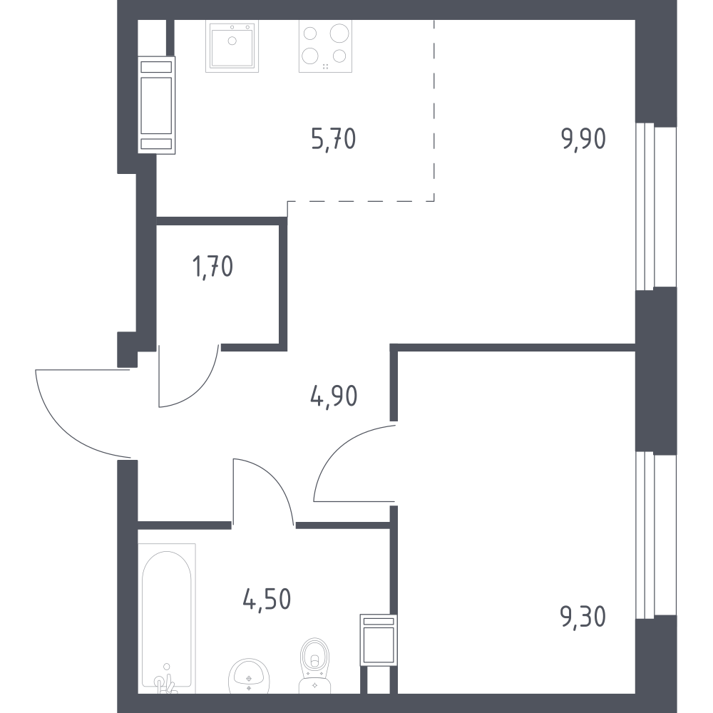 Студия 36 м2 в ЖК Эко Бунино корпус null этаж 7