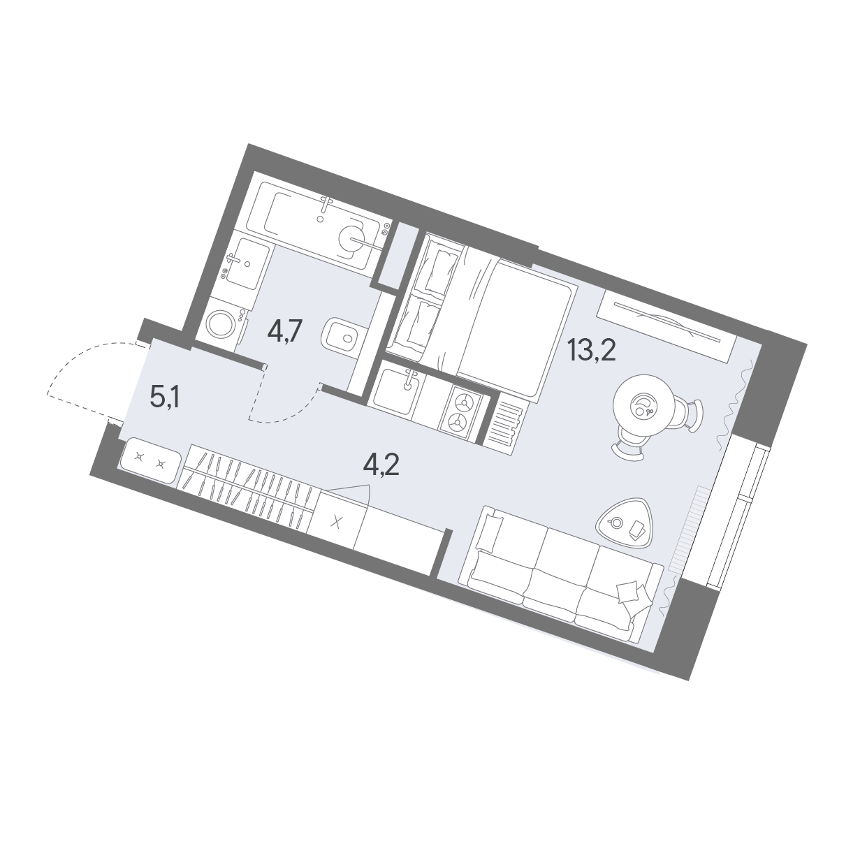 Студия 27 м2 в ЖК Родина Переделкино корпус null этаж 18