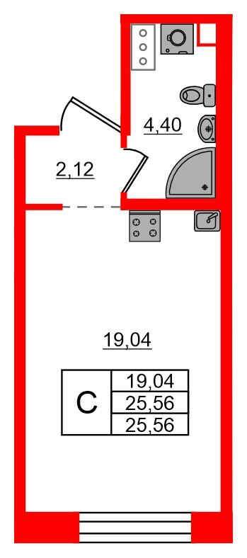Студия 25 м2 в ЖК Знатный корпус null этаж 8