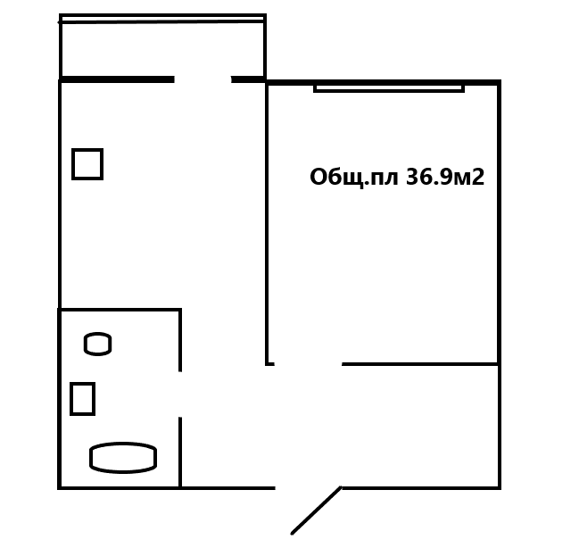 1-комнатная 36.9 м2 в ЖК undefined корпус null этаж 3