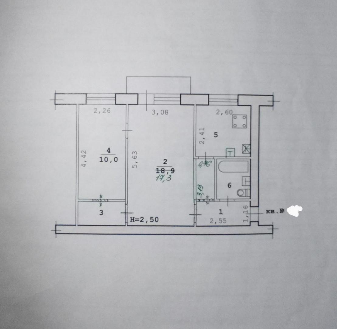 2-комнатная 43.8 м2 в ЖК undefined корпус null этаж 4