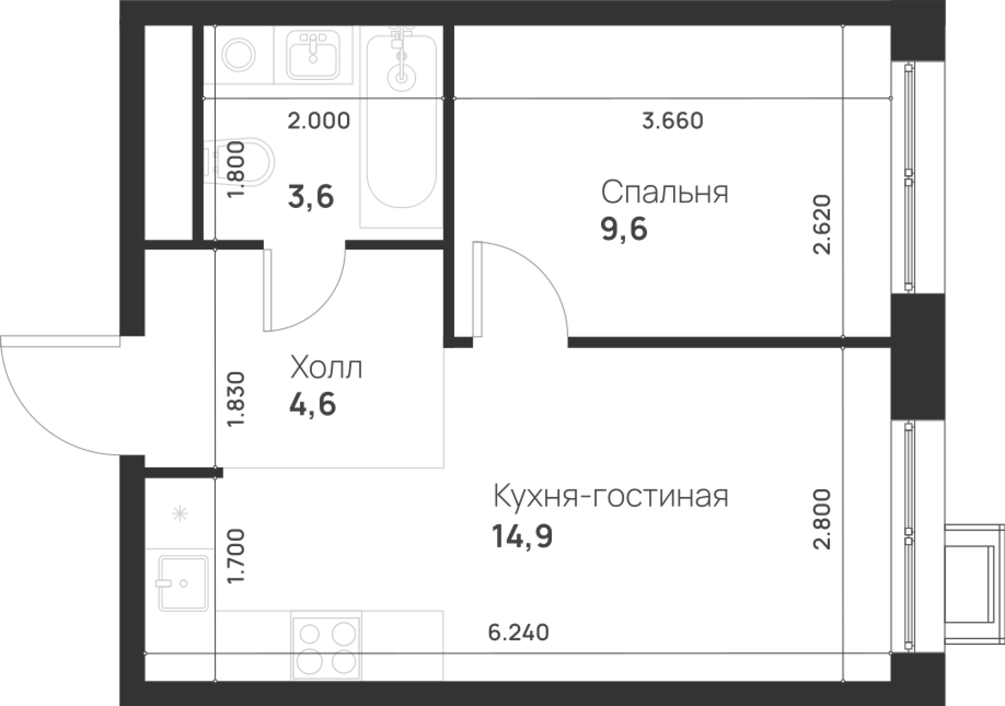 Студия 32 м2 в ЖК Foreville корпус null этаж 13