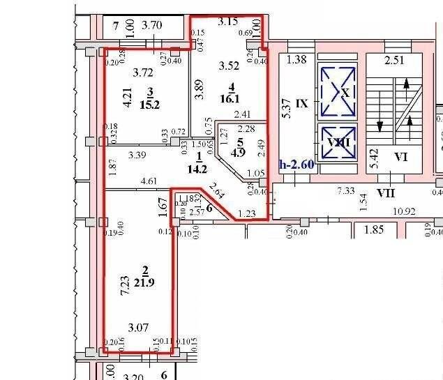 2-комнатная 72.3 м2 в ЖК undefined корпус null этаж 9