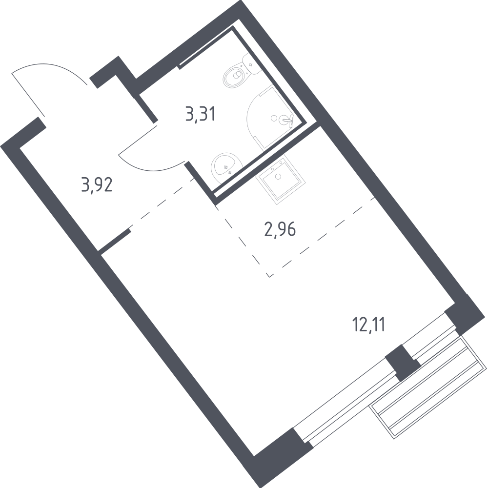Студия 22 м2 в ЖК Рублёвский Квартал корпус null этаж 10