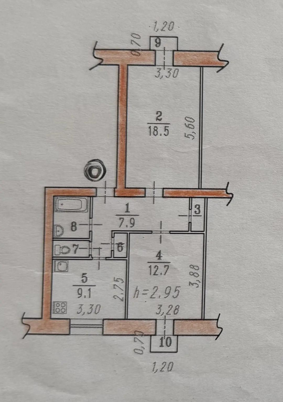 2-комнатная 53.9 м2 в ЖК undefined корпус null этаж 4