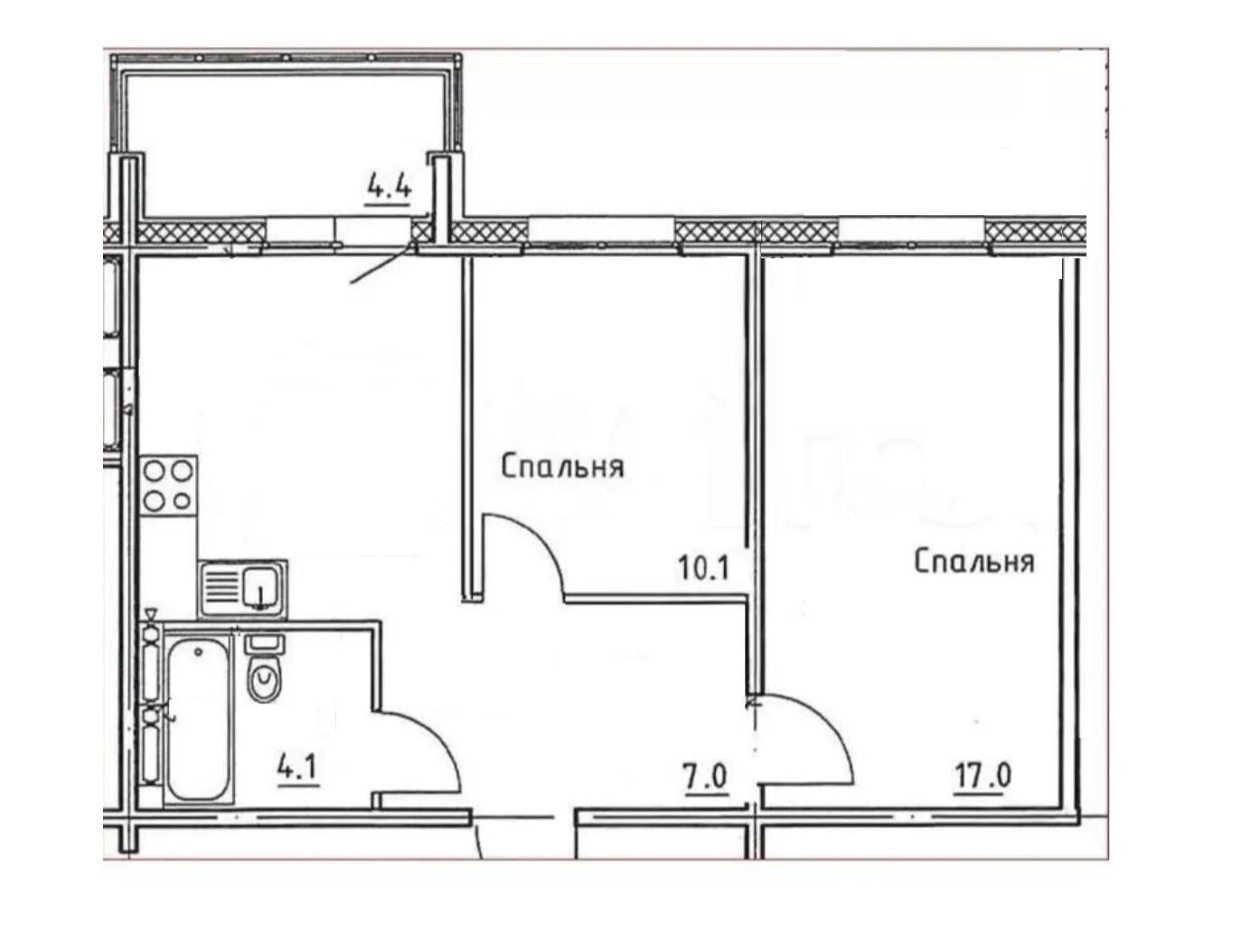 2-комнатная 56 м2 в ЖК undefined корпус null этаж 6