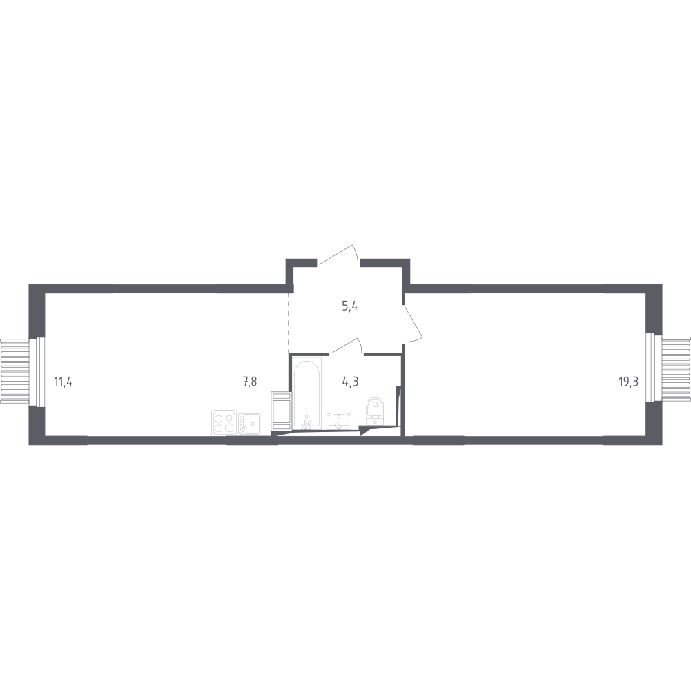 Студия 47 м2 в ЖК Мытищи Парк корпус null этаж 7
