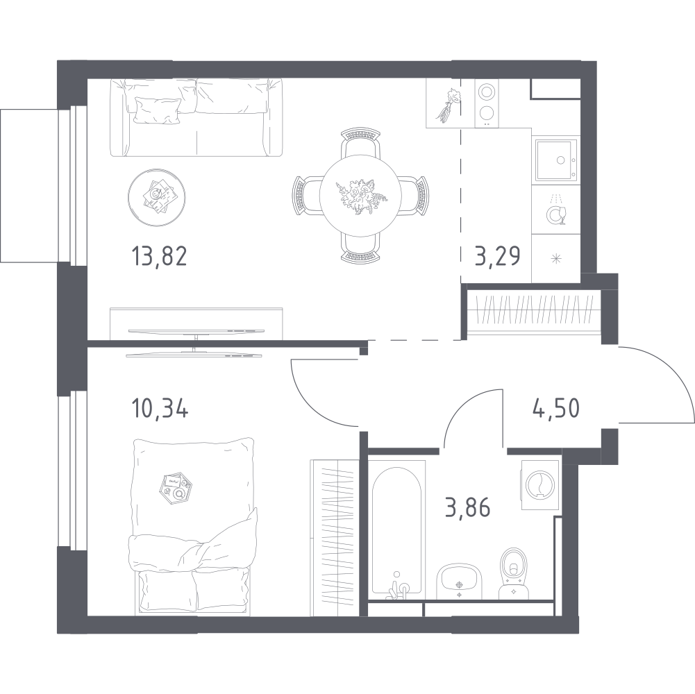 Студия 35 м2 в ЖК Мытищи Парк корпус null этаж 5