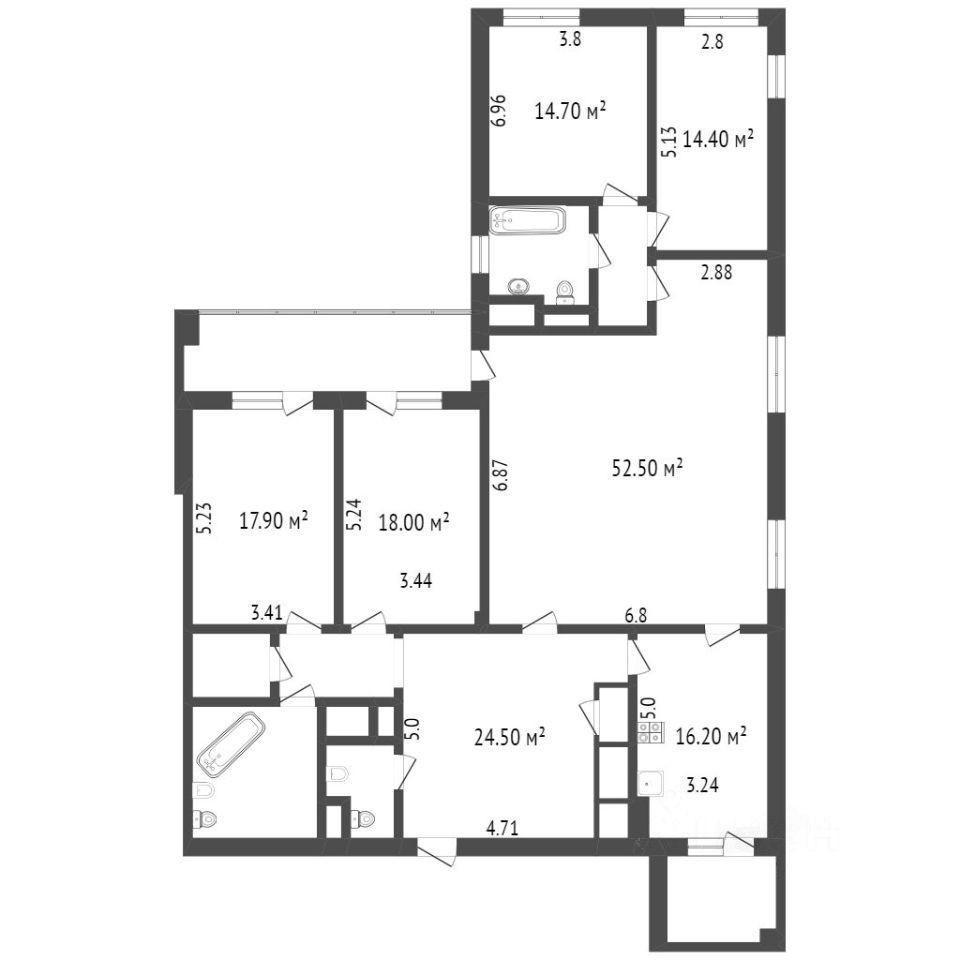 5-комнатная 190.7 м2 в ЖК undefined корпус null этаж 11