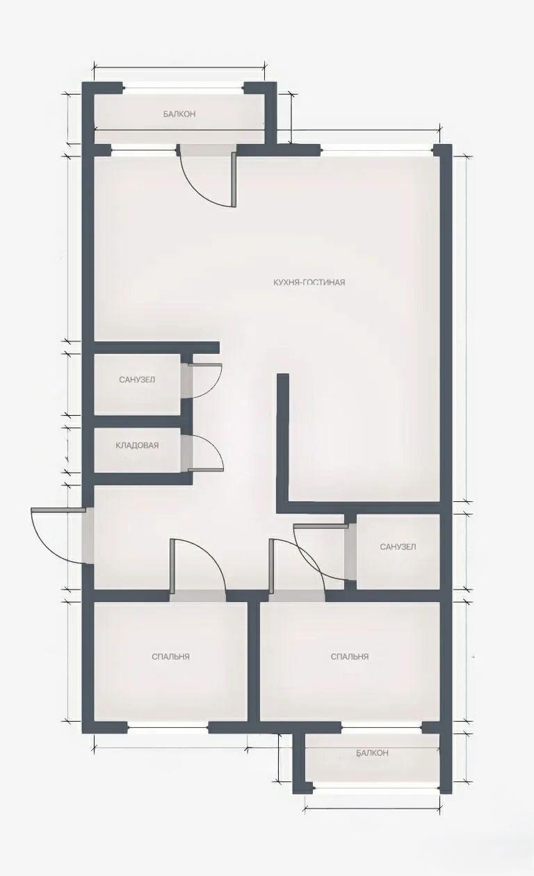 3-комнатная 72.8 м2 в ЖК undefined корпус null этаж 1