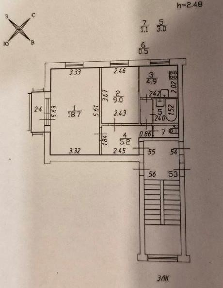 2-комнатная 42.9 м2 в ЖК undefined корпус null этаж 4