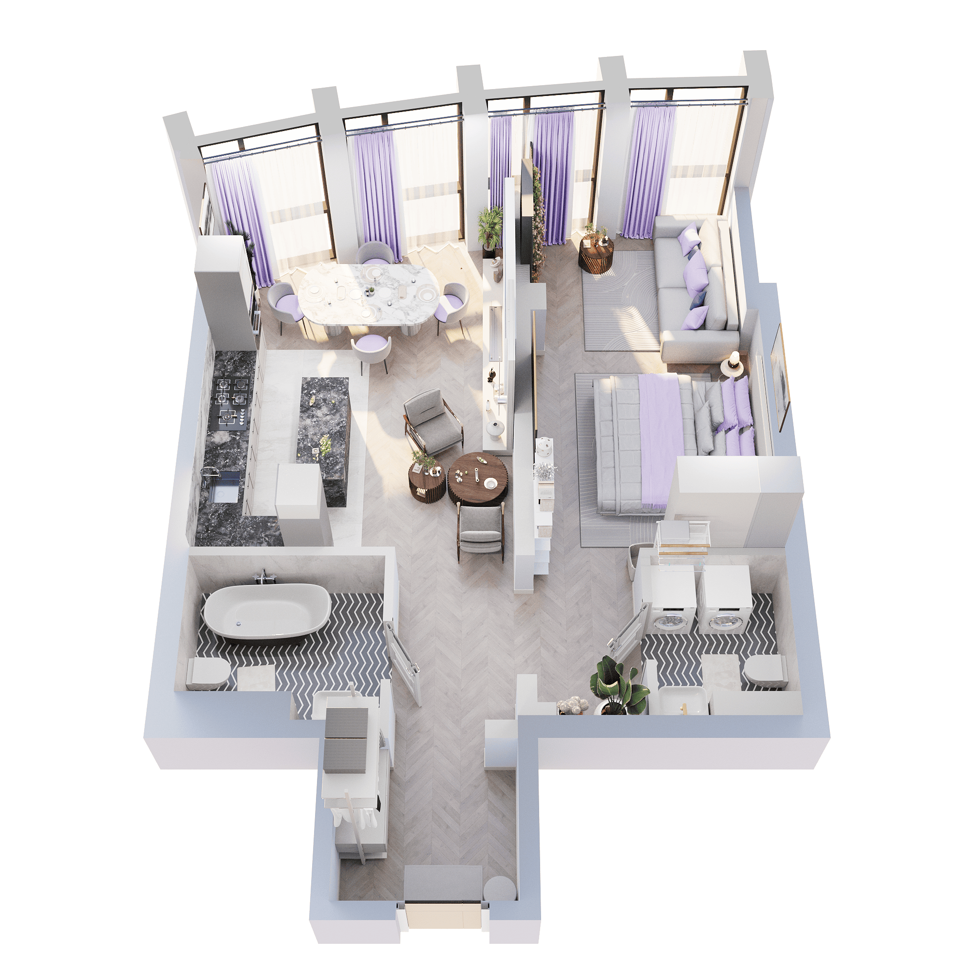 1-комнатная 65 м2 в ЖК Звёзды корпус null этаж 3