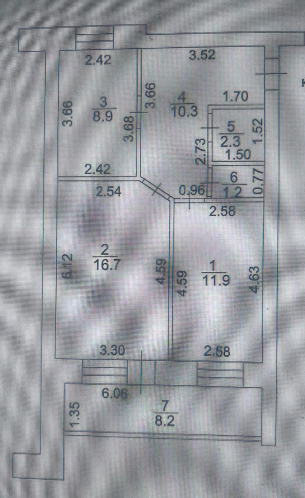 2-комнатная 51.3 м2 в ЖК undefined корпус null этаж 5