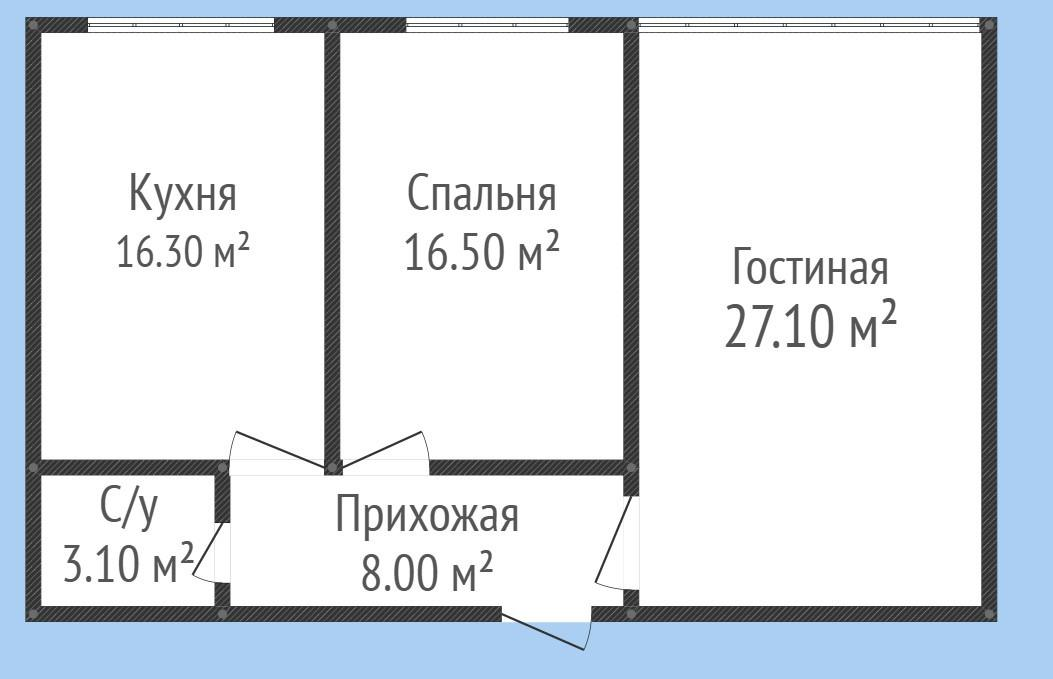 2-комнатная 71 м2 в ЖК undefined корпус null этаж 8