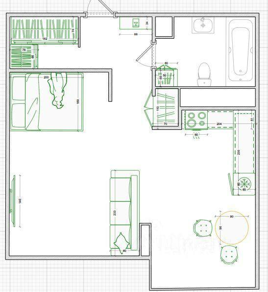 1-комнатная 44 м2 в ЖК undefined корпус null этаж 8