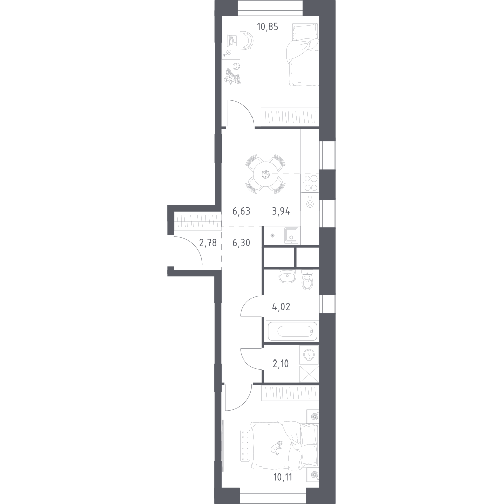 Студия 46 м2 в ЖК Новоград Павлино корпус null этаж 5