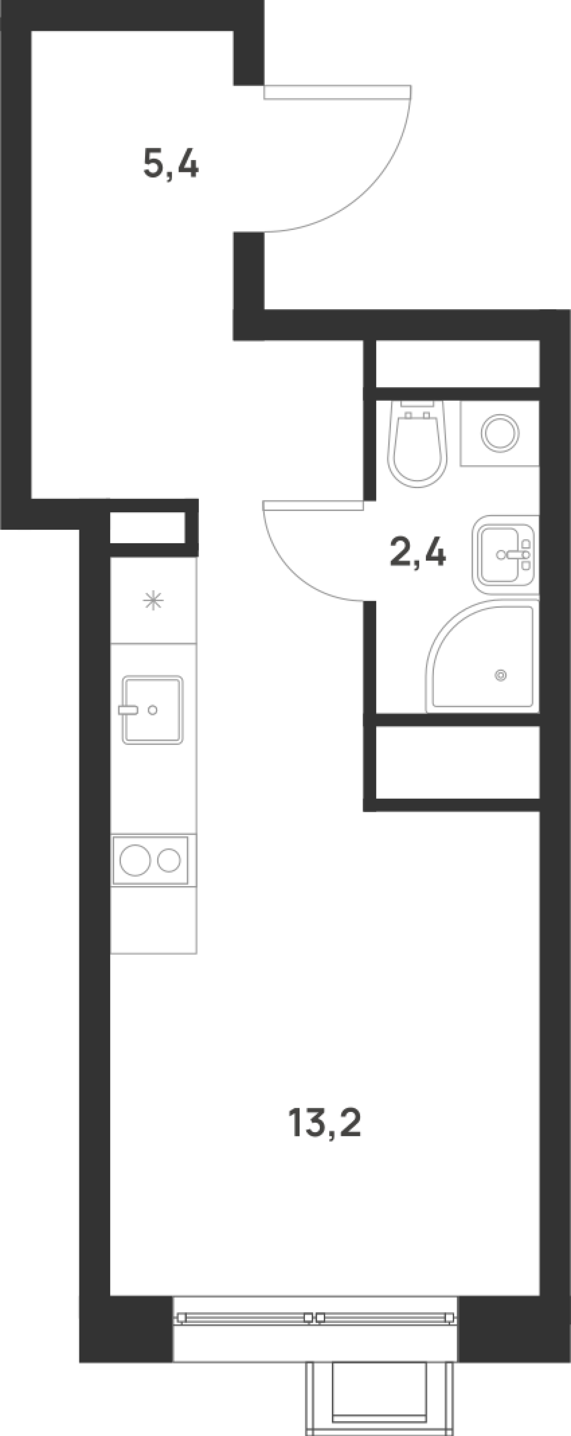 Студия 21 м2 в ЖК Foreville корпус null этаж 14