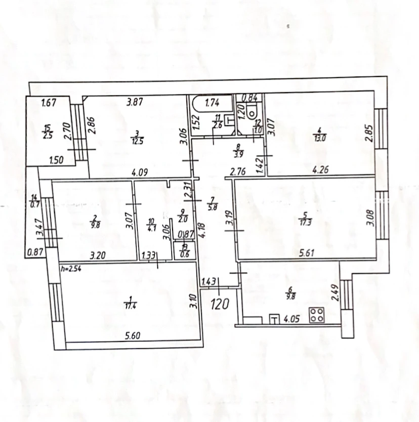 5-комнатная 99.8 м2 в ЖК undefined корпус null этаж 1