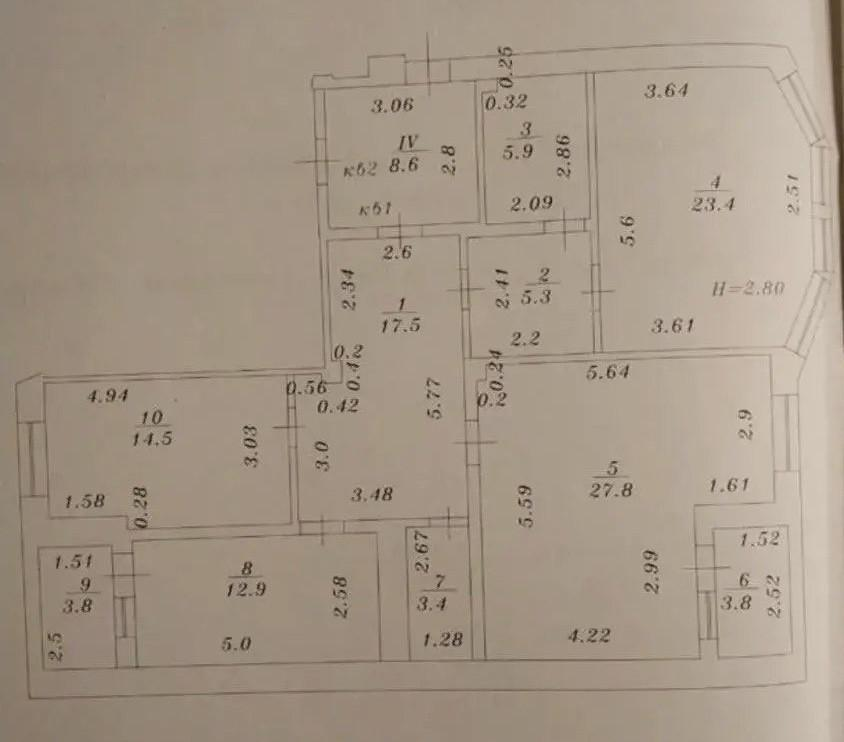 3-комнатная 110.7 м2 в ЖК undefined корпус null этаж 1