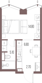 Студия 29 м2 в ЖК Северный порт. Береговые кварталы корпус null этаж 3