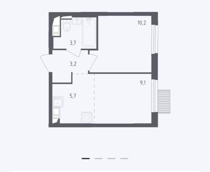 1-комнатная 31.4 м2 в ЖК undefined корпус null этаж 3