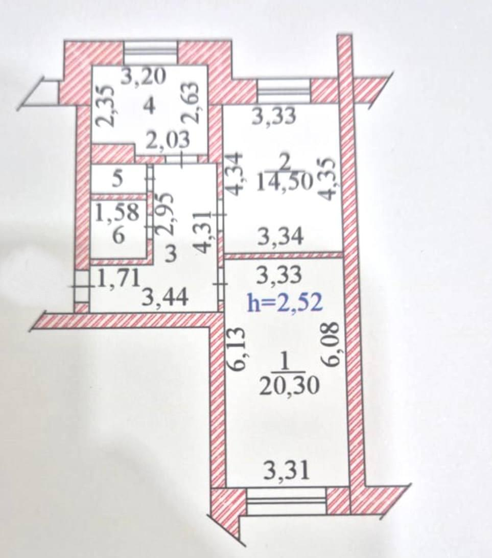 2-комнатная 56.9 м2 в ЖК undefined корпус null этаж 4